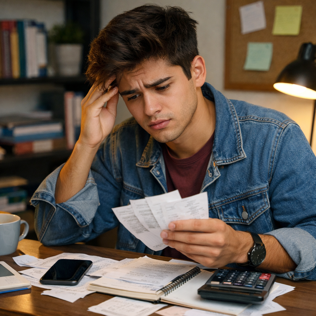 Financial literacy basics concept showing budgeting, saving and investing illustration